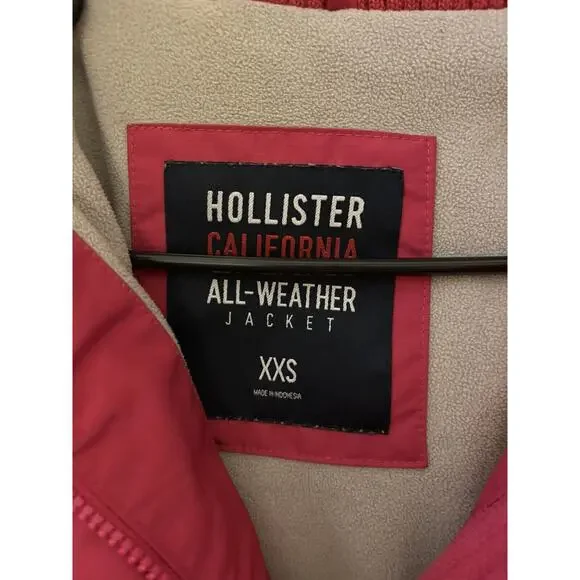 NWOT Women's Hollister Jacket With Hood Size XXS Pink VERY NICE - Picture 5 of 7